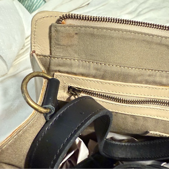 NWT Able Axum Genuine Leather Color Block Zip Top Convertible Crossbody Bag Tote - Picture 7 of 10